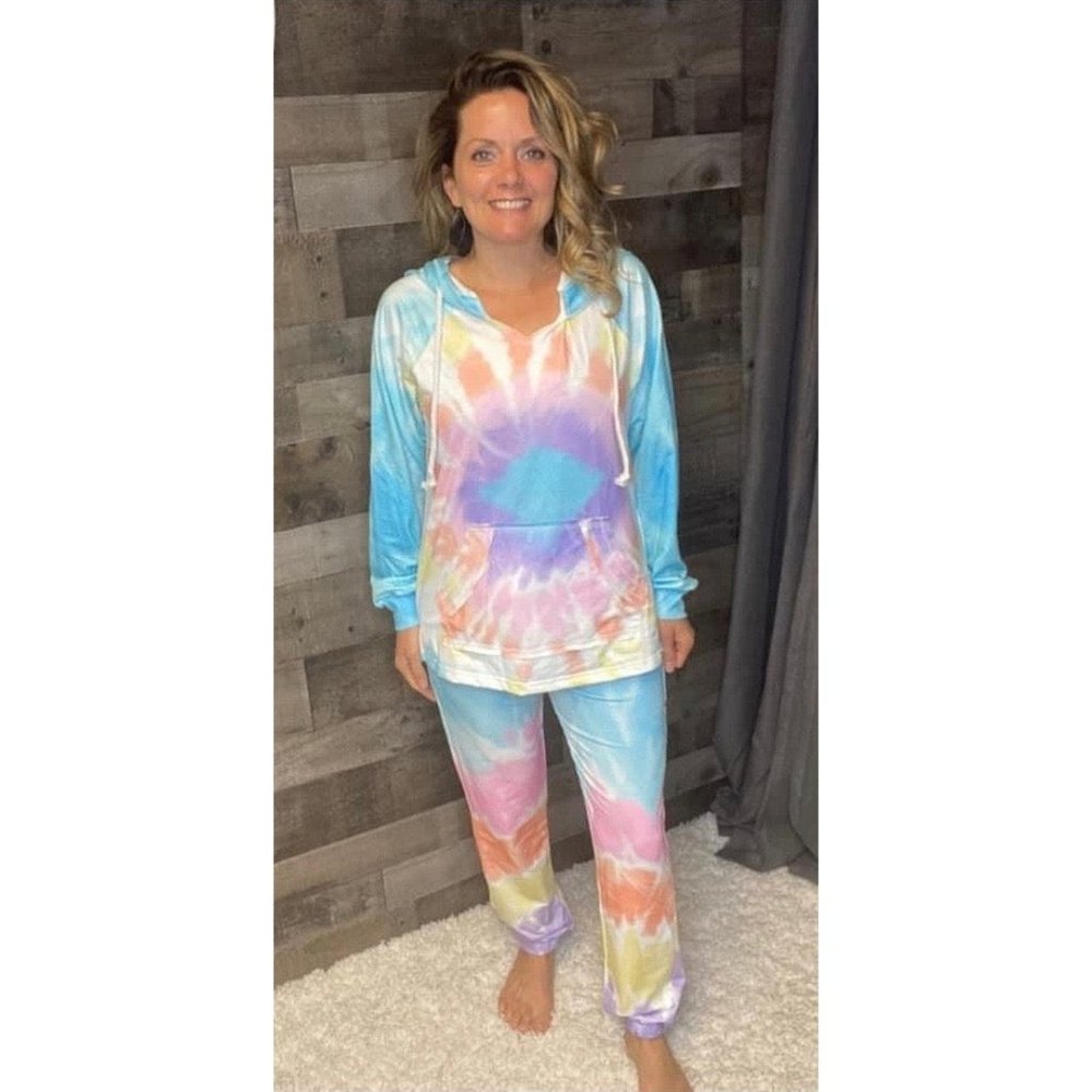 She & Sho Woodstock Tie Dye Jogger Set